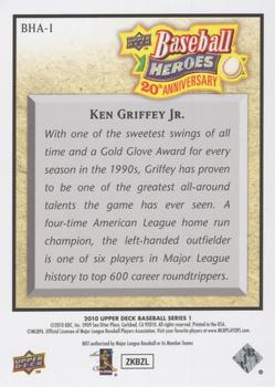 2010 Upper Deck - Baseball Heroes: 20th Anniversary Art #BHA-1 Ken Griffey Jr. Back