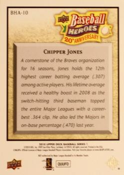 2010 Upper Deck - Baseball Heroes: 20th Anniversary Art #BHA-10 Chipper Jones Back