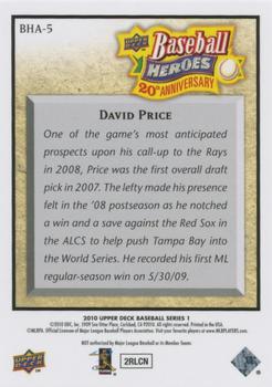 2010 Upper Deck - Baseball Heroes: 20th Anniversary Art #BHA-5 David Price Back