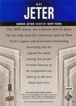 2010 Upper Deck - Supreme Blue #S-31 Derek Jeter Back