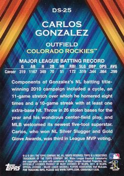 2011 Topps - Diamond Stars #DS-25 Carlos Gonzalez Back