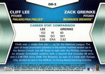 2011 Topps - Diamond Duos (Series 2) #DD-3 Cliff Lee / Zack Greinke Back