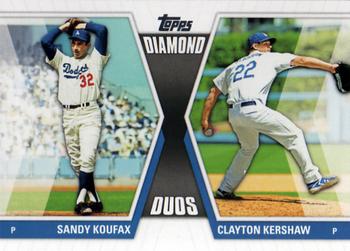 2011 Topps - Diamond Duos (Series 2) #DD-30 Sandy Koufax / Clayton Kershaw Front