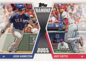 2011 Topps - Diamond Duos (Series 2) #DD-16 Josh Hamilton / Joey Votto Front