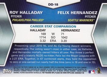2011 Topps - Diamond Duos (Series 2) #DD-18 Roy Halladay / Felix Hernandez Back