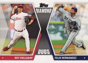 2011 Topps - Diamond Duos (Series 2) #DD-18 Roy Halladay / Felix Hernandez Front