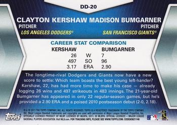 2011 Topps - Diamond Duos (Series 2) #DD-20 Clayton Kershaw / Madison Bumgarner Back