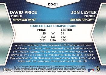2011 Topps - Diamond Duos (Series 2) #DD-21 David Price / Jon Lester Back