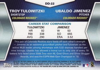 2011 Topps - Diamond Duos (Series 2) #DD-22 Troy Tulowitzki / Ubaldo Jimenez Back
