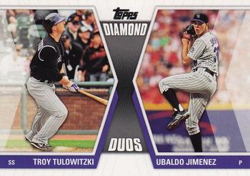 2011 Topps - Diamond Duos (Series 2) #DD-22 Troy Tulowitzki / Ubaldo Jimenez Front