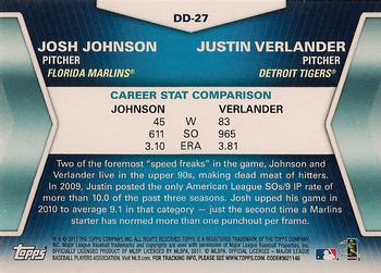 2011 Topps - Diamond Duos (Series 2) #DD-27 Josh Johnson / Justin Verlander Back