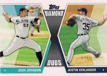 2011 Topps - Diamond Duos (Series 2) #DD-27 Josh Johnson / Justin Verlander Front