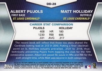 2011 Topps - Diamond Duos (Series 2) #DD-28 Albert Pujols / Matt Holliday Back