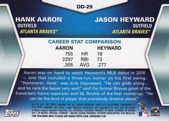2011 Topps - Diamond Duos (Series 2) #DD-29 Hank Aaron / Jason Heyward Back