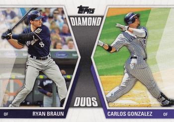 2011 Topps - Diamond Duos (Series 2) #DD-6 Ryan Braun / Carlos Gonzalez Front