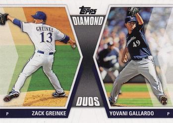 2011 Topps - Diamond Duos (Series 2) #DD-8 Zack Greinke / Yovani Gallardo Front