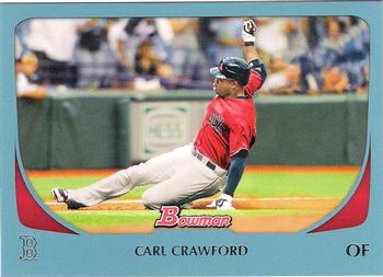 2011 Bowman - Blue #129 Carl Crawford Front