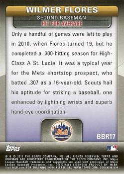 2011 Bowman - Bowman's Brightest #BBR17 Wilmer Flores Back