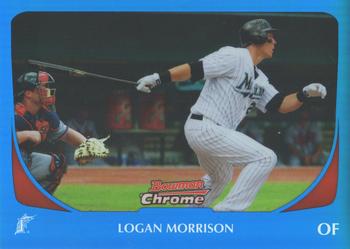 2011 Bowman Chrome - Blue Refractors #27 Logan Morrison Front