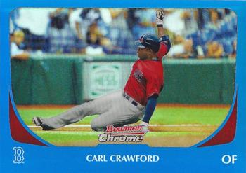 2011 Bowman Chrome - Blue Refractors #115 Carl Crawford Front