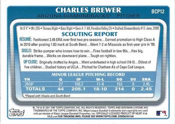 2011 Bowman - Chrome Prospects #BCP12 Charles Brewer Back