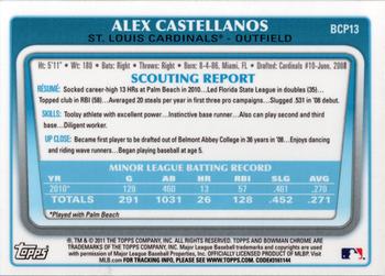 2011 Bowman - Chrome Prospects #BCP13 Alex Castellanos Back