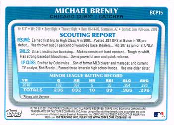 2011 Bowman - Chrome Prospects #BCP15 Michael Brenly Back