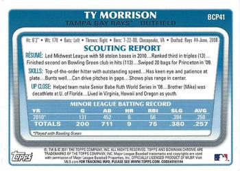 2011 Bowman - Chrome Prospects #BCP41 Ty Morrison Back