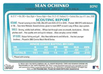 2011 Bowman - Chrome Prospects #BCP47 Sean Ochinko Back