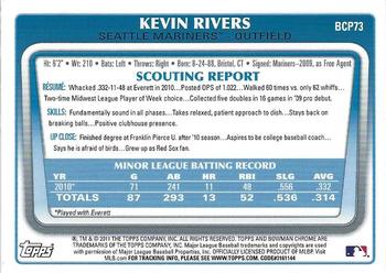 2011 Bowman - Chrome Prospects #BCP73 Kevin Rivers Back