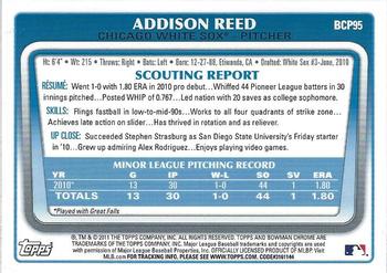 2011 Bowman - Chrome Prospects #BCP95 Addison Reed Back