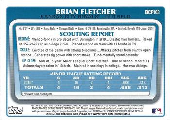 2011 Bowman - Chrome Prospects #BCP103 Brian Fletcher Back