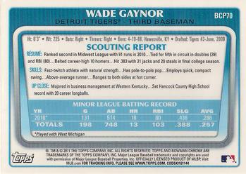 2011 Bowman - Chrome Prospects #BCP70 Wade Gaynor Back