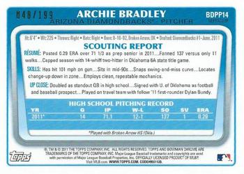 2011 Bowman Draft Picks & Prospects - Chrome Prospects Blue Refractors #BDPP14 Archie Bradley Back