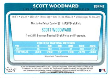 2011 Bowman Draft Picks & Prospects - Chrome Prospects Purple Refractors #BDPP49 Scott Woodward Back
