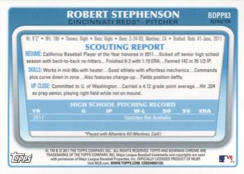 2011 Bowman Draft Picks & Prospects - Chrome Prospects Purple Refractors #BDPP83 Robert Stephenson Back