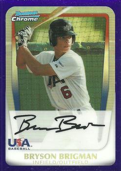 2011 Bowman Draft Picks & Prospects - Chrome Prospects Purple Refractors #BDPP93 Bryson Brigman Front