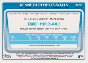 2011 Bowman Draft Picks & Prospects - Chrome Prospects Refractors #BDPP7 Kenneth Peoples-Walls Back