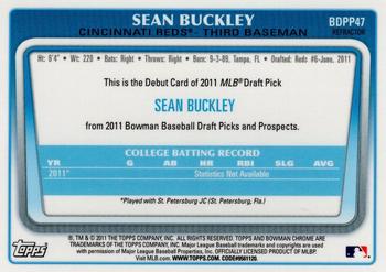 2011 Bowman Draft Picks & Prospects - Chrome Prospects Refractors #BDPP47 Sean Buckley Back