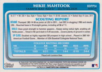 2011 Bowman Draft Picks & Prospects - Chrome Prospects Refractors #BDPP54 Mikie Mahtook Back
