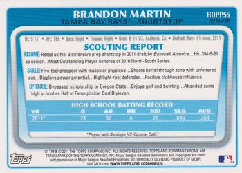 2011 Bowman Draft Picks & Prospects - Chrome Prospects Refractors #BDPP55 Brandon Martin Back