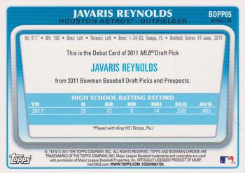 2011 Bowman Draft Picks & Prospects - Chrome Prospects Refractors #BDPP65 Javaris Reynolds Back