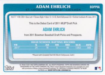 2011 Bowman Draft Picks & Prospects - Chrome Prospects Refractors #BDPP66 Adam Ehrlich Back