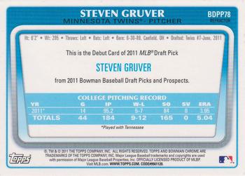 2011 Bowman Draft Picks & Prospects - Chrome Prospects Refractors #BDPP78 Steven Gruver Back