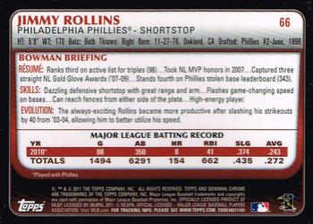 2011 Bowman Chrome - Refractors #66 Jimmy Rollins Back