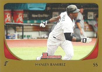2011 Bowman - Gold #10 Hanley Ramirez Front