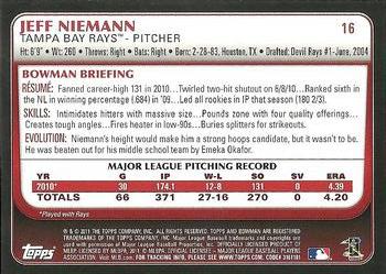 2011 Bowman - Gold #16 Jeff Niemann Back