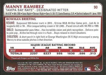 2011 Bowman - Gold #90 Manny Ramirez Back