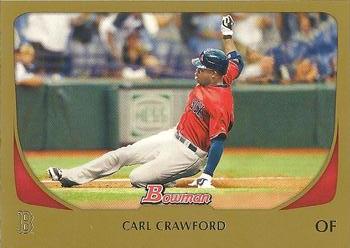 2011 Bowman - Gold #129 Carl Crawford Front
