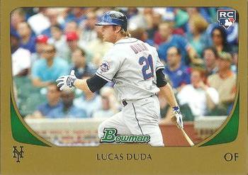2011 Bowman - Gold #217 Lucas Duda Front